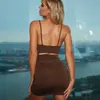 Sexiga Cami Straps Bandage Klänning Kvinnor Sommar Backless Club Party Mini Dress Ruched Ärmlös Clubwear Vestidos Sheath 210625