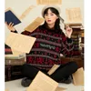 Winter Spring Women Sweater Cute Preppy Style Pullover Animal Sign Long Sleeve Knitted Top Clothes For School Femal Jumper 211018