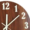 12 Inch Night Light Function Wooden Wall Clock Vintage Rustic Country Tuscan Style For Kitchen Office Home Silent & Non-Ticking H1230