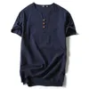 Mannen T-shirt Zomer Katoenen T-shirts Casual Korte Mouw Chinese Stijl Vintage V-hals Tees Plus Size Oversize Zwart Wit Tops 220325