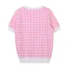 夏のe-Girl Tシャツの女性原宿トップスティーかわいい猫刺繍半袖女性ニットTシャツB-070 210522