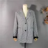 Colorfaith Autumn Winter Women's Blazers Plaid Buttons Pockets Jackets Checkered Vintage Oversize Lady Wild Tops JK7966 211006