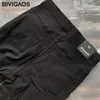 BIVIGAOS Women's High Waist Front Split Black Leggings Spring Autumn Woven Casual Legging Trousers Slim Skinny Pencil Pants 210820