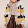 Novas crianças Outerwear Primavera Outono de Manga Longa Coração-Em forma de Malha Camisola Para Roupas de Menina Moda Kids Warm Cardigan Jacket Y1024