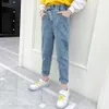 Filles Jeans Lettre Fille Enfant Style Casual Kid Printemps Automne Vêtements pour enfants 6 8 10 12 14 210527