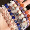 8 ملليمتر اللازورد الطبيعي lazuli morganite العقيق الكوارتز جوهرة الأوجه فضفاض ستون الخرز للمجوهرات صنع diy سوار الملحقات