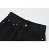 Kobiety Wysoka Talia Długie Dżinsy Spodnie Kieszenie Zipper Kobiet Denim Spodnie Spring Vintage Simple Casual Luźna Noga 210809