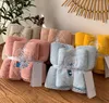 70*140 35*75 High-quality soft cartoon coral fleece towel 2-piece suit large water-absorbing bath beach home bathroom adult hotel child