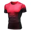 Maillots de course hommes T-Shirt imprimé dégradé chemises d'entraînement séchage rapide à manches courtes hauts Fitness casual Jogging SPortswear vêtements de sport
