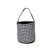 Classic Gingham Halloween Buckets Party Supplies Microfiber Orange Black Yarn Checked Halloween-Tote Bag Halloween-Candy Baskets Trick or Treat Bags DOMIL9036