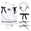 Sweet Lolita Dress French Maid Waiter Costume Femmes Sexy Mini Pinafore Cute Outfit Halloween Cosplay Pour Les Filles Plus La Taille S-2XL Y0827