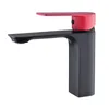 Bathroom Basin Mixer Faucets Bath Sink Faucet Black And Red Brass Single Handle Hole Tap Grifo Lavabo Wash Cold