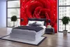 Custom Large Photo Wallpaper Mural 3d Modern Simple Drops Red Rose Fashion TV Background Wall paper papel de parede 3d