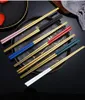 Chopsticks Creative 304 Rostfritt Stål Set El Gift Multicolor Metal Chop Sticks