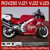 Body Kit voor Suzuki RGV250C SAPC VJ21 RGV250 RGV-250CC Carrosserie VJ-21 PANEL 21HC.78 RGVT RGV 250CC 250 CC Glanzend Rood Nieuw RGV-250 88 89 RGVT-250 VJ 21 1988 1989 OEM FACKING