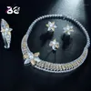 Kolczyki Naszyjnik BE 8 4 sztuk Bridal Cyrkon Rings Dla Kobiet Party, Luksusowy Dubaj Nigeria CZ Crystal Wedding Jewelry Sets S259