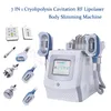 Portabel Cryolipolysy Slimming Machine Kavitation RF Lipoler Fett Frysning Skönhetsutrustning med 3 Cryo Heads