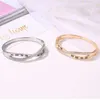 Luxury Rose Gold Fashion Women Heart Pendant Bangles Love Letter Swan Star Crystal Charm Bracelet for Women 2021 New Jewelry Q0719