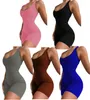 Yaz Kadın Nakış Tulum Artı Boyutu 2XL Bandaj Backless Şort Tulumlar Seksi Bodysuits Rahat Skinny Tulum Spor Siyah Tayt DHL 4961
