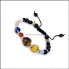 Perles, brins bijouxcolorf yoga mode explosion galaxie système solaire huit planètes bracelets satellite étoiles pierres naturelles hommes et femmes