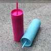 Plastikowy chudy bumblery 16oz frostingtumbler z pokrywkami słomki kubek podwójna ściana z tworzywa sztucznego przez morze 6 kolor t2i52309