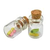 2021 0.5ML 10X18X5MM piccole mini fiale di sughero in vetro trasparente con tappi di legno/messaggi matrimoni desideri gioielli bomboniere tubo bottiglia