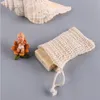 Natural Exfoliating Mesh Soap bags Pouch Holder Soaps Storage Bag Soap sack Drawstring Holder Bath Toilet Supplies JJA144