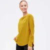 Women039s One Line Neck Tops Sports Long Sleeve Loose Nude Yoga Clothes Fitness Running Top Workout Casual Gym Shirt7954558