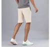 Lu Lu Lemons Yoga Clothes Mens جديد سريع التجفيف سريعًا بالملونة الرياضية الترفيهية التي تعمل باللياقة البدنية من خمس نقاط مع جيوب