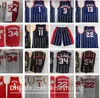 Nowy Retro Koszykówka James 13 Harten Koszulki Szyte Vintage Hakeem 34 Olajuwon Tracy Steve 22 Drexler 1 Mcrady 3 Francis Yao Clyde 11 Ming