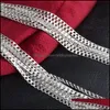 Chains Necklaces & Pendants Jewelry Bk 2Mm 925 Sterling Sier Side Necklace Cuban Link For Women Mens 16 18 20 22 24 26 28 30 Inches Drop Del
