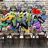 Foto personalizzata 3D dipinto a mano dipinto a mano graffiti mattone murale ktv bar cafe ristorante poster decorazione carta da parati arte