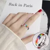 Fedi nuziali Personalità Uomo Donna Arcobaleno Anello colorato Acciaio inossidabile Lebian Gay Band Drop