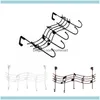 Rails Storage Organizacja domowa Organizacja Dom Gardenwavy Nuty Musical 5 Hooks Wall Monted Rack Stand Wieszk Elegant201g