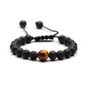 8mm Natural Lava Rock Stone Beaded Charm Bracelets Handmade Rope Braided Energy Yoga Jewelry For Women Men