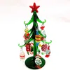 Anpassade handgjorda Murano Glass Christmas Tree Figures Ornament med 12st Colorful Candy Pendant Home Desktop Decor Accessories G7368375