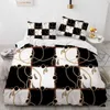 Conjuntos de cama 3D Geométrico Barroco Duvet Quilt Cover Set Consolador Roupa de cama Fronha King Queen Full 265x230cm Home Texitle 2012292W