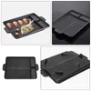 Outils accessoires 1PC poêle de camping en plein air plaque de cuisson plaque de Barbecue rectangulaire ustensiles de cuisson antiadhésifs