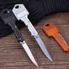 Mini Key Shape Folding Knife Keychain Portable Outdoor Sabre Pocket Fruit Knife Multifunctional Camping Tool Gear