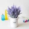 Flores decorativas grinaldas românticas provence lavanda vaso de casamento plástico para casa decoração artificial natal folha falsa