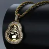 Pendant Necklaces Hip Hop Custom Gold Silver Color Plated Maitreya Necklace Iced Out CZ Stone Chains For Women Men Jewelry Bling