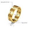 Brev Viking Hollow Rune Ring Band Finger Rostfritt stål Engagemang Bröllopsringar för män Kvinnor Hiphop Fashion Jewelry Will och Sandy