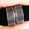 30pcs Unique Design Mens Wedding Bands Ring Drip Black Oil Filled Concave Small Square Stainless Steel Ring Wholesale Comfort-fit 8mm Jewelry