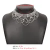 Chokers Luxury Rhinestone Mesh Shape Short Choker Necklace Charm Neck Jewelry For Women Bling Crystal Hollow Tassel Party Gifts256N