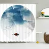 Waterproof Polyester Fabric Shower Curtain with 12 Hook Chinese landscape flower bird Bath Home Decor Bathroom s 210915