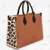 2022-Fashion womens bag outdoor shopping bags ladies bags classic logo embossed cheetah print design large capacity 35CM high quality handbag purse