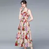 Vrouwen zomer ontwerper elegante print floral jurk vrouwelijke mode bruiloft feestje dames vintage a-lijn jurken vestidos 210525