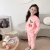 Automne Enfants Filles Survêtement Mignon Bébé Fille Rose Sweat À Capuche En Coton Avec Pantalon 2pcssets Hiver Enfants 039s Vêtements Chauds29102638444218