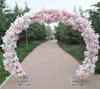 結婚式の小道具鉄のアーチの背景の壁の装飾トラスフレームラウンドフラワーゲートチェリーの花