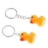 Keychains 12 Pcs Key Chains Simulation Cute Yellow Duck Doll Figures Keychain Keyring Pendant Toy Gift Collectibles DIY Making